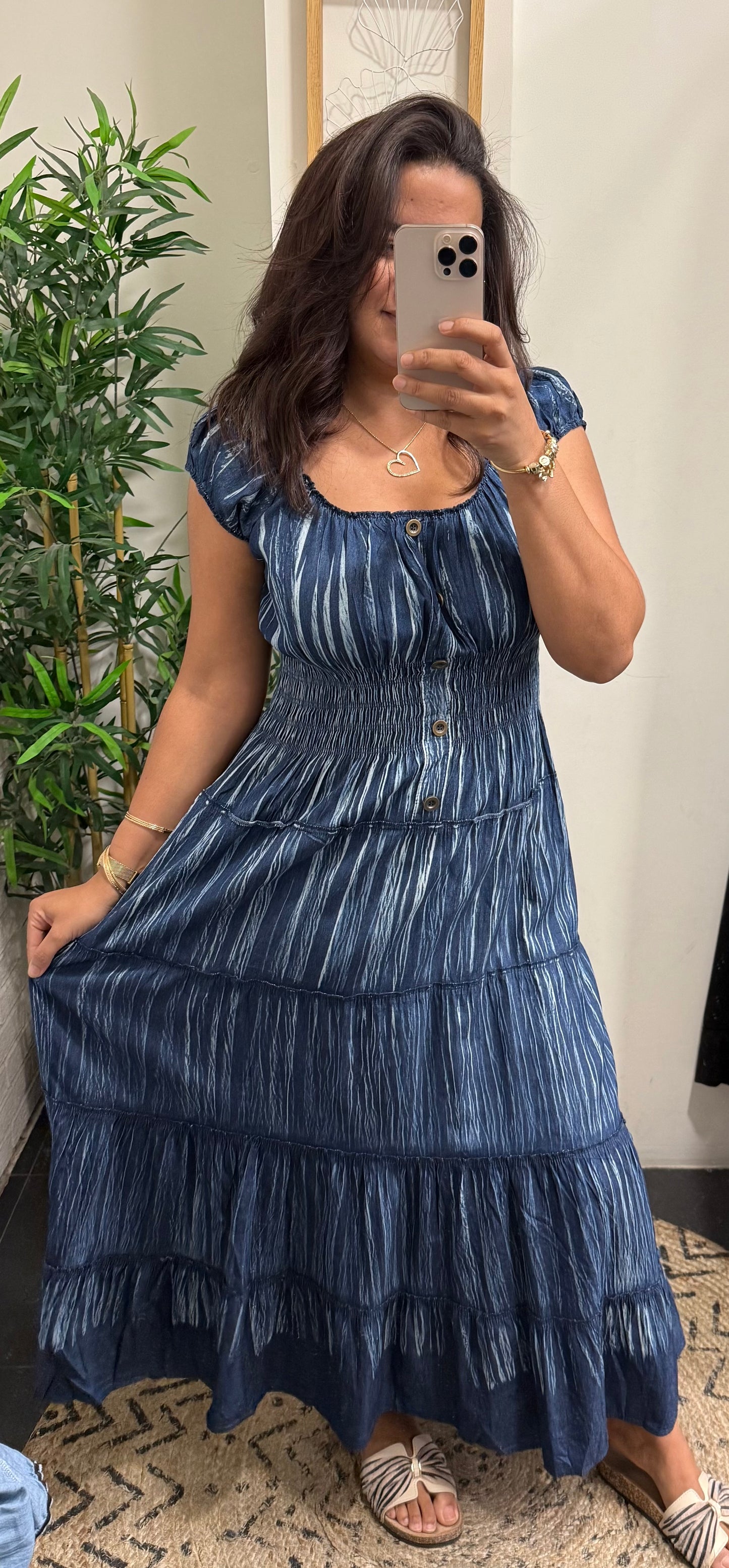 Robe, jean délavé