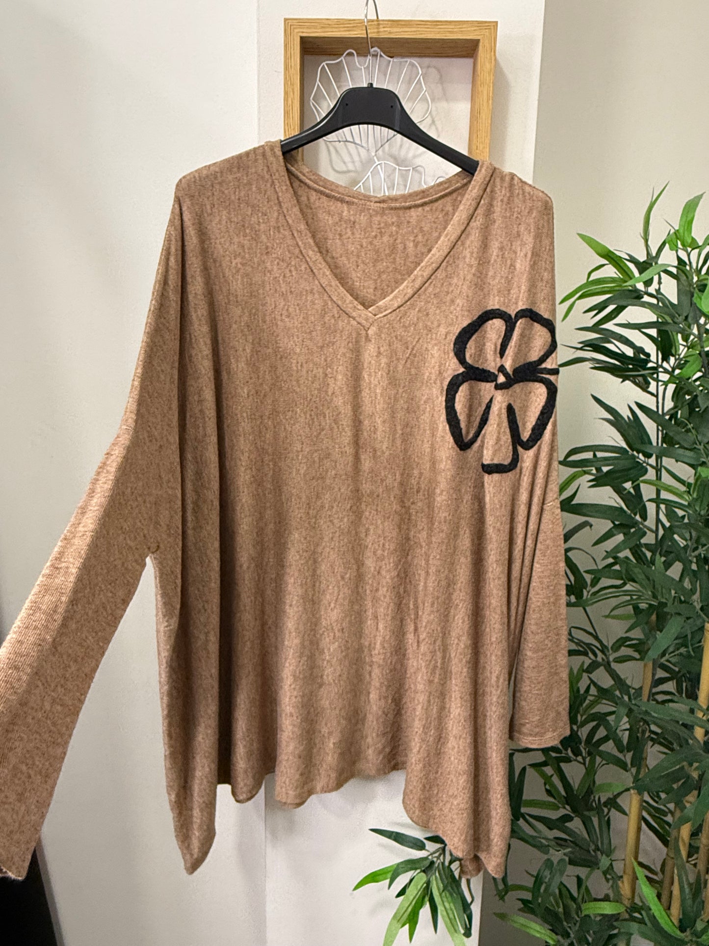 Pull fleurs 2 grande taille