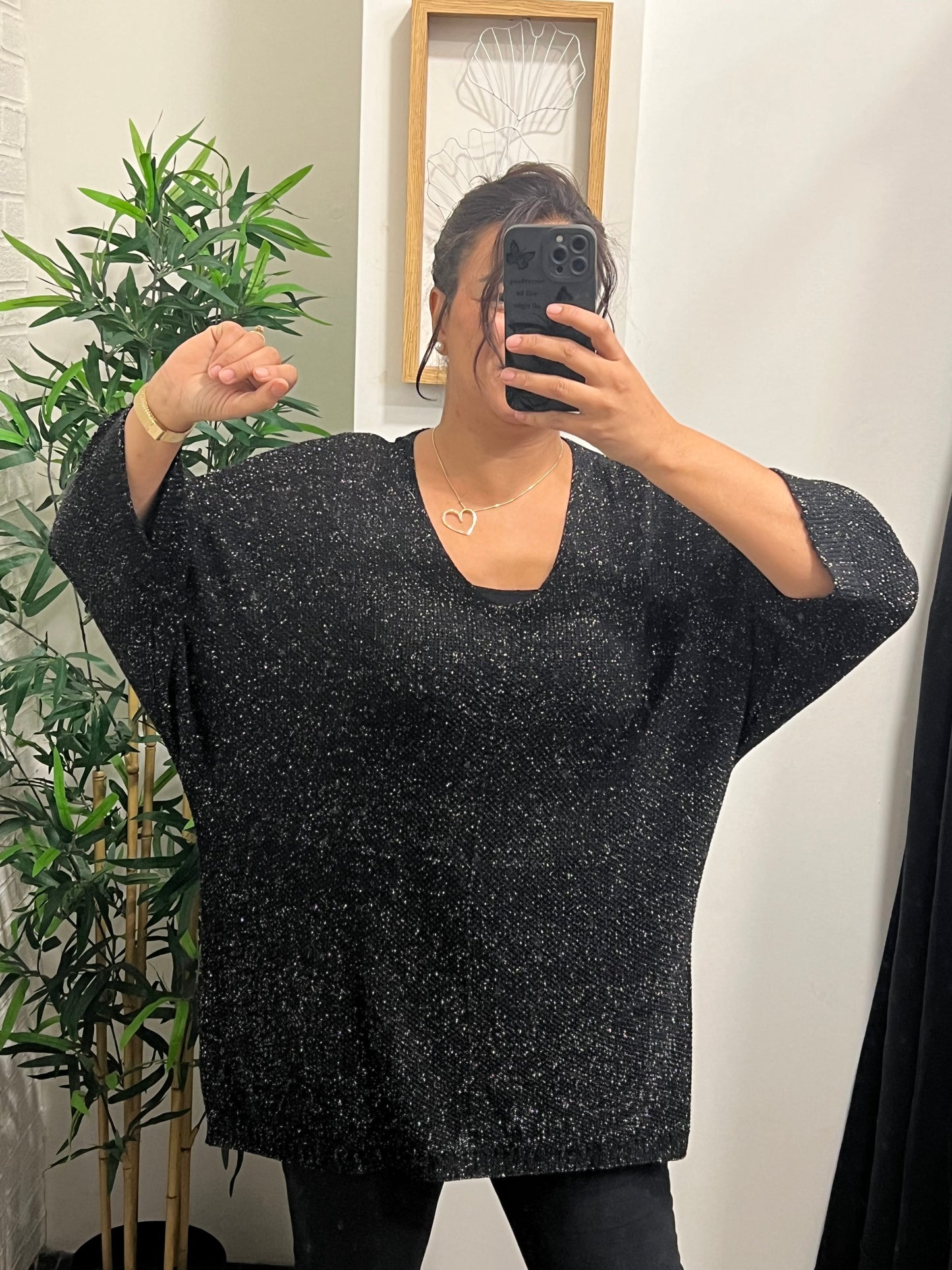 Pull à paillettes grande taille