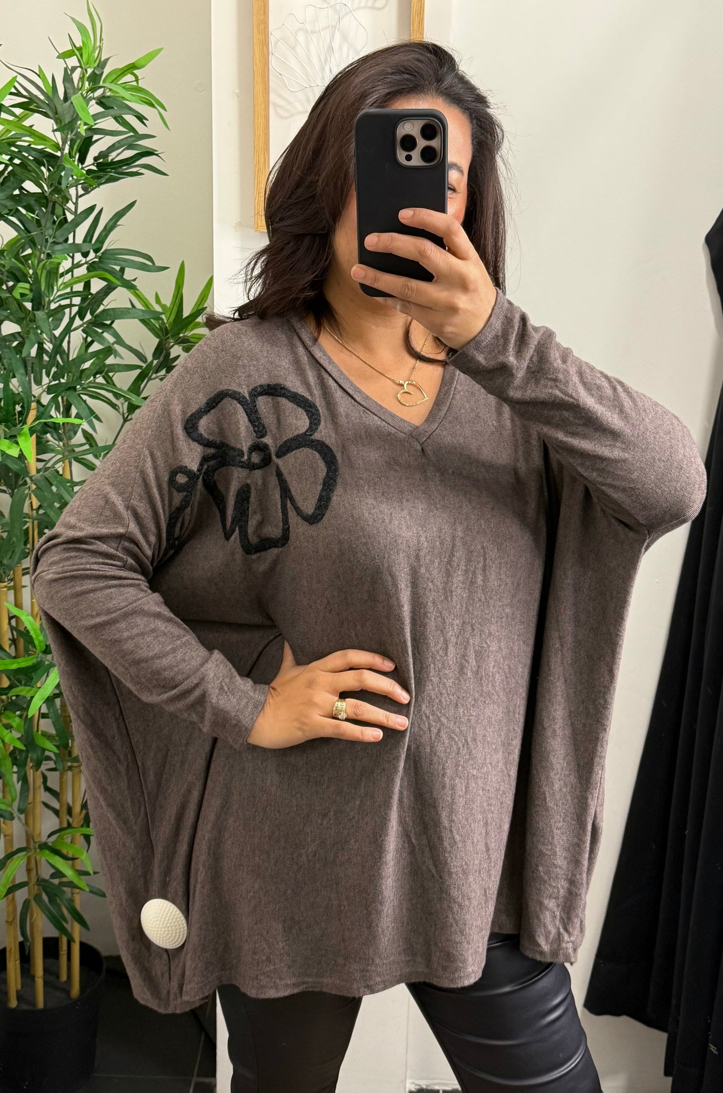 Pull fleurs 2 grande taille