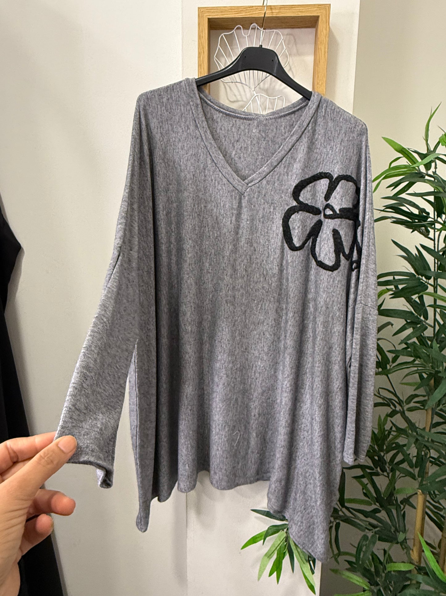 Pull fleurs 2 grande taille