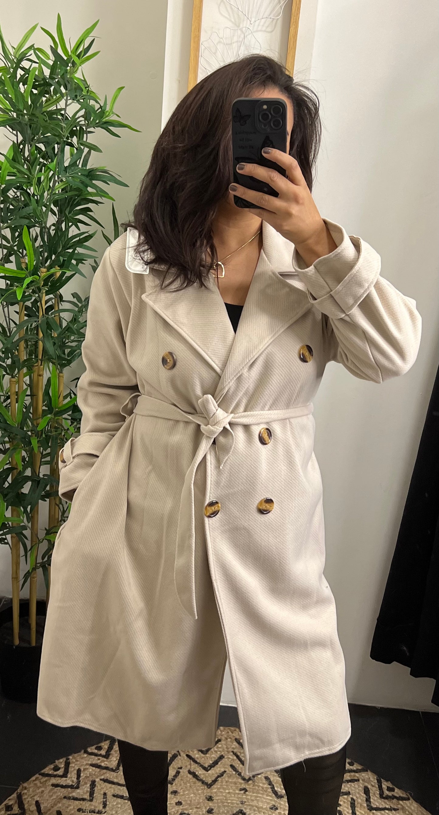 Manteau beige, grand taille