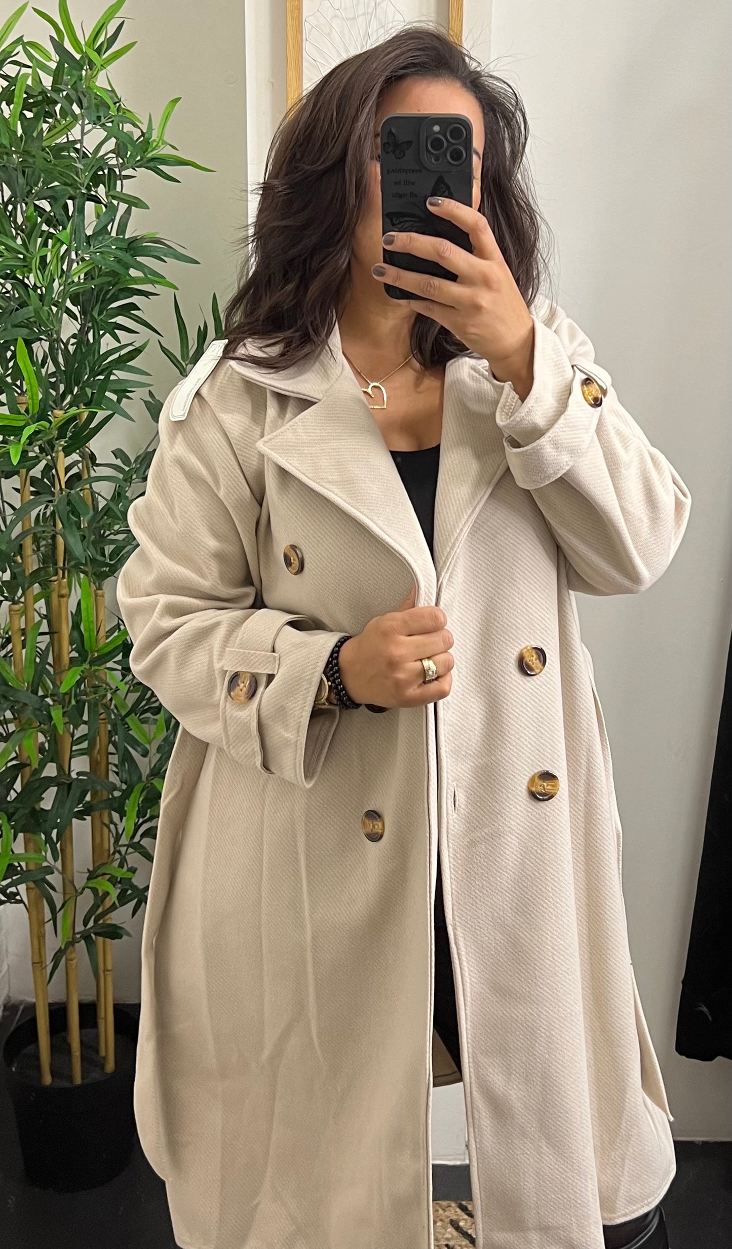 Manteau beige, grand taille